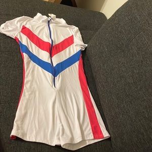 Pink and blue romper